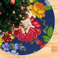 Фолклорен стил Цвете Коледа коледно дърво Пола стойка за декорация за празнично парти на закрито на открито