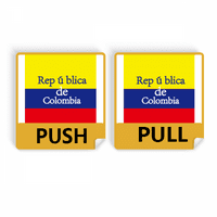 Национален флаг Колумбия Английска страна Push Pull Tull Ame Sign Vinyl Stickers Shop