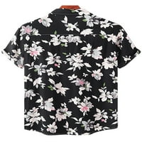Капрез мъже с къс ръкав тениска ежедневно летен плаж флорален отпечатан тениски хавайски бутон надолу блуза блуза
