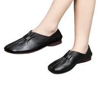 Sanviglor Womens Loafers Comfort Flats Slip на ежедневни обувки Ходене Лек плъзгащ се устойчив на лора дишаща мека подметка обувка черна 6.5
