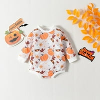 Хелоуин бебешки дрехи Дълго ръкав тиквена риза за печат за малко дете за месеци Хелоуин бебешка мода Достъпно бебе Хелоуин тоалети