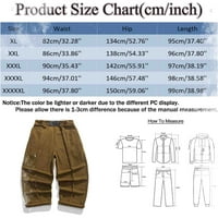 Размер на лентата Мъжки есен и зима топли разхлабени панталони ежедневни плътни цветни джобни панталони с широки крака модни дебели панталони