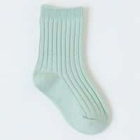 Детски чорапи бонбони цветни двойни игла бебешки средни телешки чорапи Модни детски твърди цветни чорапи
