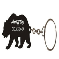 Ratliff City Oklahoma Suvenir Metal Bear Keychain