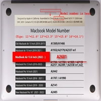 Kaishek Защитен калъф Твърд капак Съвместим MacBook Air S Модел A M2, Type C Blue Series A 0223