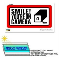Усмих се, че сте на камера за видео наблюдение червено - - стикер за бизнес магазин за ламиниран знак