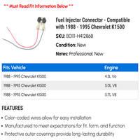 Конектор за инжектор на горивото - съвместим с - Chevy K 1994