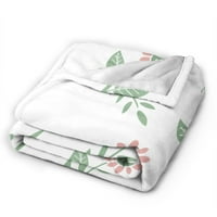 Розово цветни листа шаблони за хвърляне на одеяло, супер меко антилигиращо одеяла за легла, 60 x50