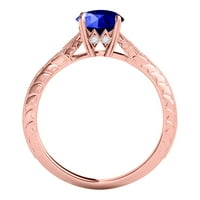 Aonejewelry 0. Ct. TTW диамантен и танзанитен пръстен в 14K розово злато