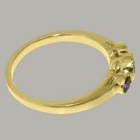 Британците направиха 18k жълто злато естествено аметистови женски пръстен - Опции за размер - размер 7.75