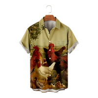 Възрастна риза Пиле хлавоносно атрактивна анимационна боя лятна риза за възрастни за ежедневно облекло