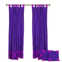 Задайте индийски завеси и калъфи за възглавници - Boho Tab Tip - Purple 84