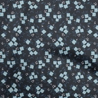 Oneoone Cotton Poplin Twill Twill Blue Flab Floral Sheing Fabric от двора отпечатани DIY дрехи Шиещи консумативи Широви консумативи