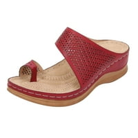 Cllios сандали за жени Summer Duchlow Out Flip-Flops Сандали ежедневни широки ширини клинови чехли