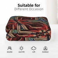 Хвърлете одеяла, марокански геометричен декор за одеяло за диван в спалнята, многоцветни