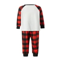 Tawop семейство, съвпадащи пижама Коледни мъже, отпечатани блузи върхове+панталони Семейство съвпадащи пижами комплект черно 6