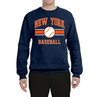 Wild Bobby City of New York Baseball Fantasy Fan Sports Unise Crewneck Sweatshirt, Vintage Heather Navy, голям