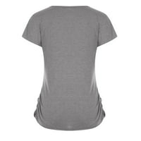 Frostluinai спестявания клирънс женски V Neck Zipper Tank върхове Лятни ежедневни ризи с къс ръкав върхове летни камиси
