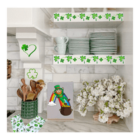 Сейнт Патрикс Ден Gnome Shamrocks кухненски кърпи Комплект от 2, бели зелени декори аксесоари Ирландски ястия спално бельо декорации за кърпи с 1pc-saint Patrick's Gare