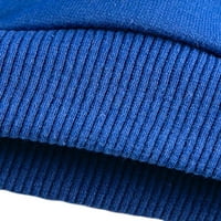 Капрез Еластична талия пролетна есенни тоалети с качулка облекло за врата деца с джобове с теглене панталон комплект празничен топ + панталони бяло + тъмно синьо