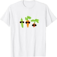 Жени младежи готини зеленчуци слънчеви очила Градинарни зеленчуци Подарък Тениска Графика букви Небрежни ризи с кръгла шия бял тройник