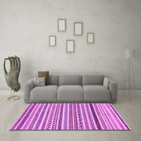 Ahgly Company Indoor Rectangle Abstract Purple Modern Area Rugs, 3 '5'
