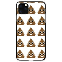 Калъф за различна връзка за iPhone - Персонализиран Ultra Slim Thin Hard Black Plastic Cover - Poop Emoji модел