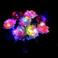 Opolski Artificial Flower Pastoral Style Сватбена партия Сцена Оформление Орнамент Ръчно изработена симулация LED светеща розова цветна украса на Свети Валентин подарък