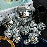 Фогъл Декоративна топка, лесна за окачване Добавяне на атмосфера ярък цвят празнична диско отразяваща стъклена топка за парти