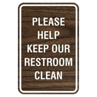 Портретен кръг Моля, помогнете да запазите нашата тоалетна чиста знак - среден 5 7