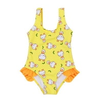 Rovga Summer Baby Girl Swimsuit Toddler Girls Cartoon Prints Ruffles Swimwear Beach Onesie Bikini Bikini