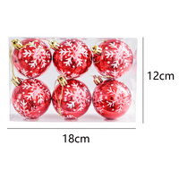 Коледна снежинка пластмасова висяща топка висулка топка за снежинка за коледен декор - червено