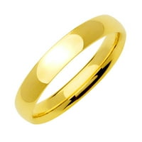 Близнаци купол корт форма 18k злато, напълнено годишнина с сватбен титанов пръстени Ширини САЩ Размер 5. Подарък за Свети Валентин