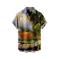Мъжки ризи Мъжкият летен ваканционен туризъм плаж модна тенденция Небрежна 3D дигитален печат с късо ръкав Хавайска риза за мъже