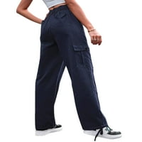 Noilla жени товарни панталони направо широки крак тактически панталони с висока талия джогинг панталон