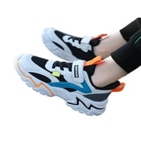 Bellella Children Sneakers Flat Athletic Round Trainers с леки обувки за бягане джогинг ходене черна оранжева двойна мрежа 13c