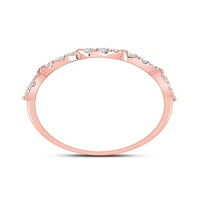 Jewels 10kt розово злато дамски кръг диамант Tearscrop, подредена лента пръстен cttw