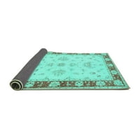 Ahgly Company Indoor Square Oriental Turquoise Blue Traditional Area Cugs, 6 'квадрат