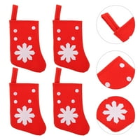 Коледни прибори за прибори за торбички Платни чорапи стил чанти за прибори за прибори за маса на маса декори