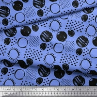 Soimoi Blue Rayon Fabric Dots & Circle Geometric Print Fabric край двора