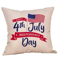 Декорации на Деня на паметта 4 юли Деня на независимостта възглавница Карикатурен стил спално бельо цифрово печат патриотично парти декор