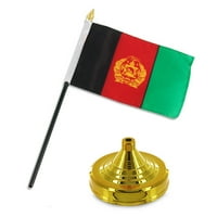 Афганистан 4 x6 бюро за флаг, комплект за маси за маса златна основа