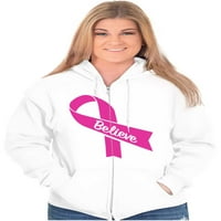 Информираността за рак на гърдата вярвайте на Zip Hoodie Sweatshirt Women Brisco Brands 3x
