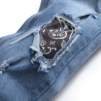 Keevoom Boys Slim Fit Jeans Кльощави разкъсани затруднени тънки дънки за пластир