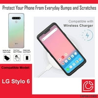 Капсулен калъф, съвместим с LG Stylo [Alpha Hybrid Layer Slick Shockproof Threen Protection Black Case Phone Cover] за LG Stylo LMQ Всички телефонни превозвачи