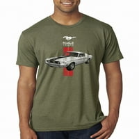 Wild Bobby, Ford Mustang години, автомобили и камиони, Men Premium Tri Blend Tee, военно зелено, големи