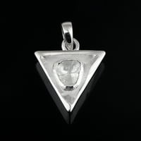0. CTW естествен диамантен триъгълник пасианс жени висулка стерлинги сребро