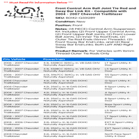 Комплект за връзки на пръчката на предната контролна рама на рамото и котлата за люлеене на лентата - съвместим с - Chevy Trailblazer 2006