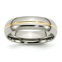 Титан 14k златен покрит сватбен пръстен с размер 8.5