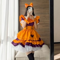 Котешка момиче lolita anime сладък меко момиче дрехи корсет дантела контрастна рокля жени момичета черна готическа рокля